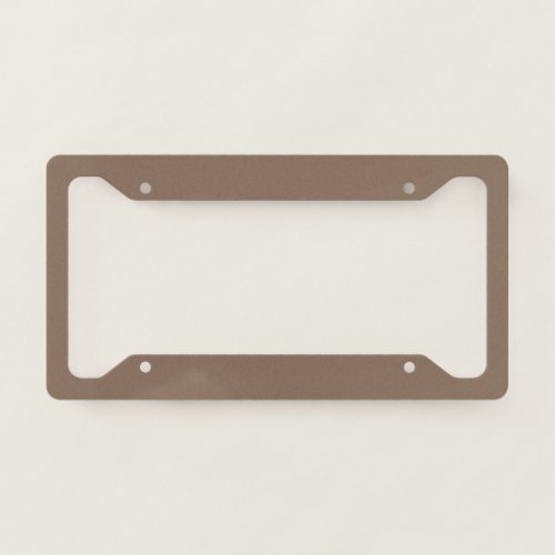 Mocha Latte Brown Earthy Neutral Solid Color License Plate Frame