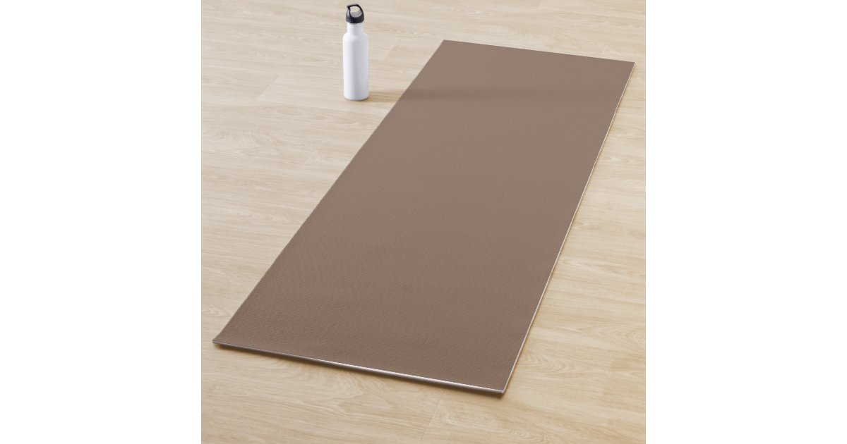Mocha Latte Brown, Earthy Neutral Solid Color Yoga Mat | Zazzle