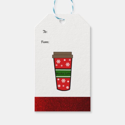 Mocha Latte Holiday Drink Gift Tags