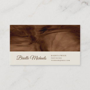 Mocha Liquid Swirl Barista Identity Business Card