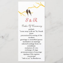 mocha lovebirds Wedding program