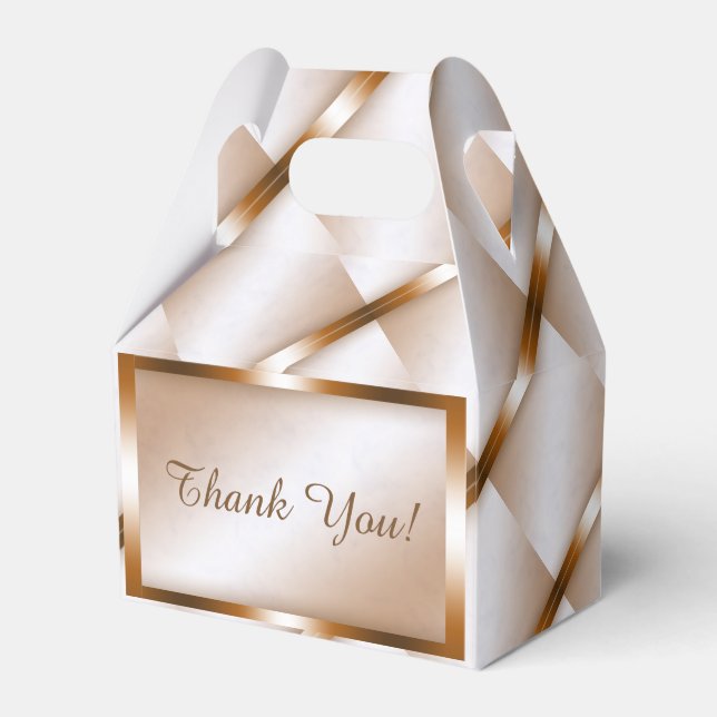 Mocha Marble Gable Favor Box (Front Side)