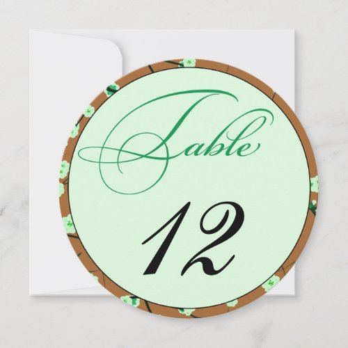 Mocha  Mint Floral Round Table Numbers