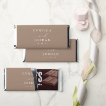 Mocha Modern Minimalist Script Photo Wedding