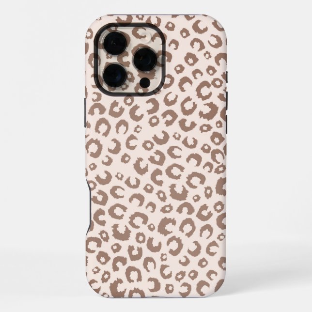 Mocha Mousse and Cream Tan Leopard Pattern iPhone Case (Back)