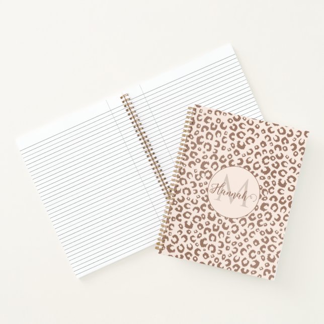 Mocha Mousse and Cream Tan Leopard Pattern Notebook (Inside)