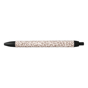 Mocha Mousse and Cream Tan Leopard Pattern Pen