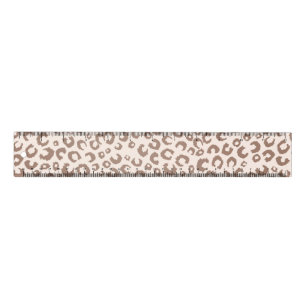Mocha Mousse and Cream Tan Leopard Pattern Ruler