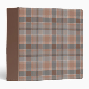 Mocha mousse and grey checkered 3 ring binder