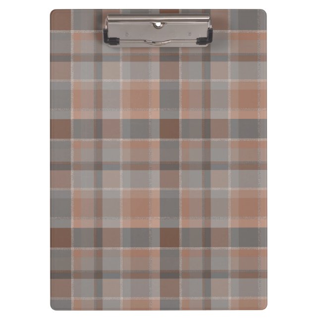 Mocha mousse and grey checkered clipboard (Front)