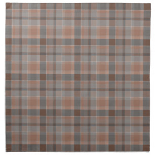 Mocha mousse and grey checkered cloth napkin