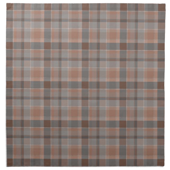 Mocha mousse and grey checkered cloth napkin (Front)