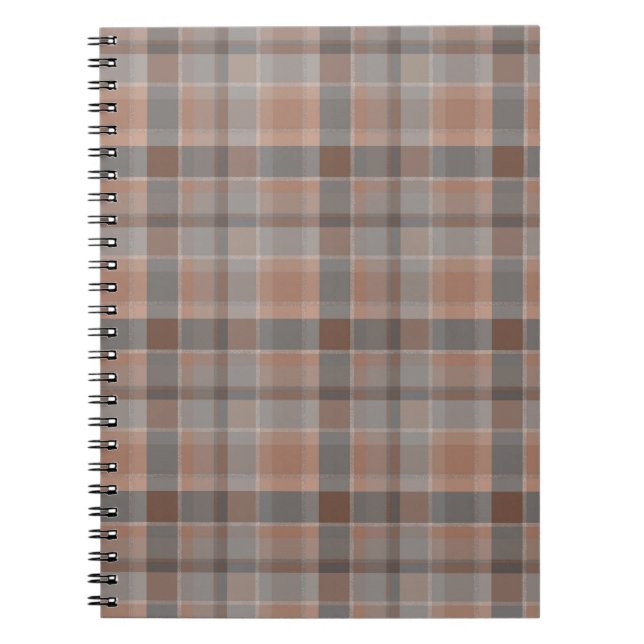 Mocha mousse and grey checkered notebook (Front)