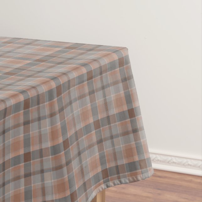 Mocha mousse and grey checkered tablecloth (In Situ)