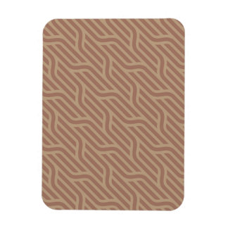 Mocha Mousse Brown Buffed Beige Wavy Line Pattern Magnet