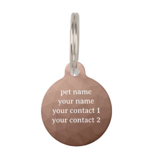 Mocha Mousse Brown geometric mesh Your name Pet ID Tag