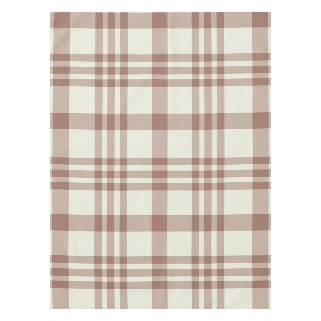 Mocha Mousse Brown Plaid Tartan Pattern  Tablecloth (Front)