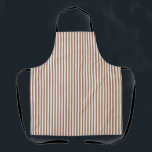 Mocha Mousse Cannoli Cream Vertical Stripe Pattern Apron<br><div class="desc">Mocha Mousse 17-1230 & Cannoli Cream 11-4302 Vertical Stripe Pattern - Earth Tones. This is a simple pattern of brown and off white vertical stripes. The stripes are all the same width, and they alternate between brown and creamy white. This pattern is very versatile and can be used in a...</div>