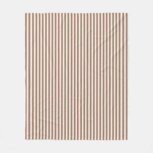 Mocha Mousse Cannoli Cream Vertical Stripe Pattern Fleece Blanket