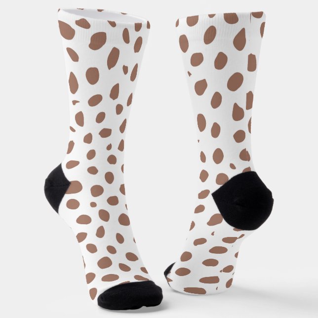 Mocha Mousse Cheetah Print Socks (Angled)