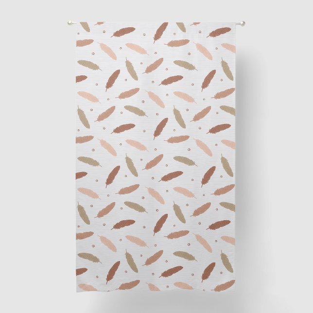 Mocha Mousse Feathers Curtains (Front)