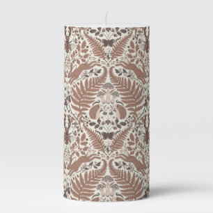 Mocha mousse forest/Woodland animals and plants Pillar Candle