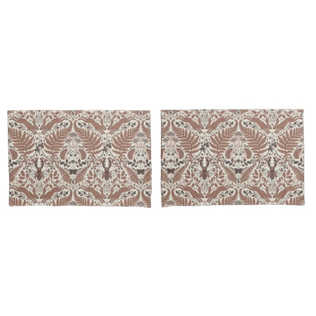 Mocha mousse forest/Woodland animals and plants Pillow Case (Front-Set)