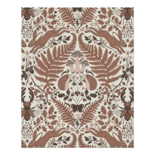 Mocha mousse forest/Woodland animals and plants Poster