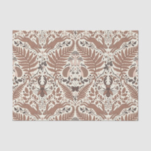 Mocha mousse forest/Woodland animals and plants Tissue Paper