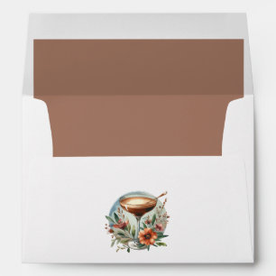 Mocha Mousse "Love is Brewing" Bridal Shower Envelope