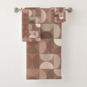 Mocha Mousse Mid Century Modern Bath Towel Set