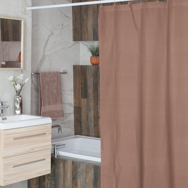 Mocha Mousse Solid Brown Shower Curtain (Creator Uploaded)
