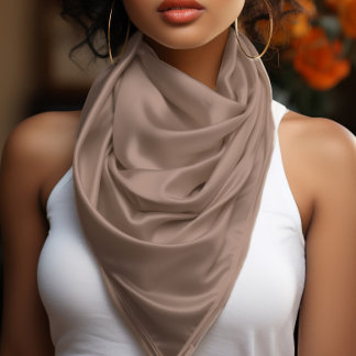 Mocha Mousse Solid Color Light Chocolate Brown Scarf