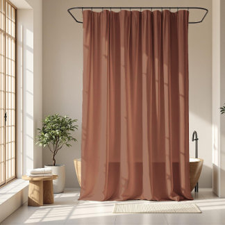 Mocha Mousse Solid Color Light Chocolate Brown Shower Curtain