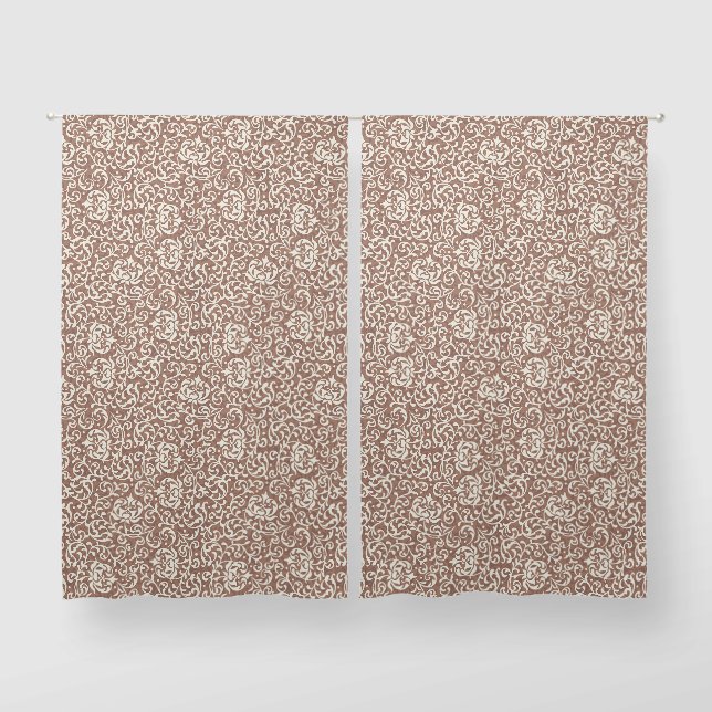 Mocha Mousse Swirls Blackout Curtains (Pair)