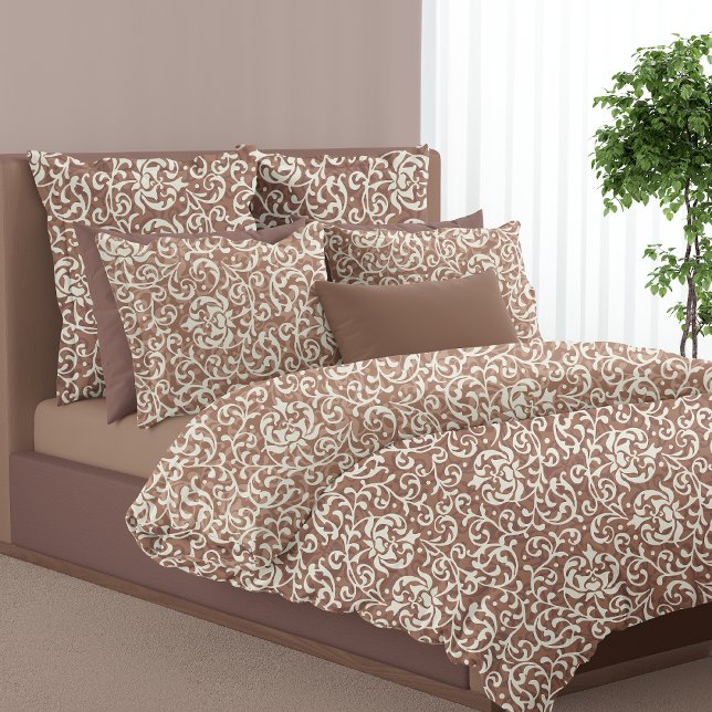 Mocha Mousse Swirls Color of the Year Duvet Cover (Creator Uploaded)