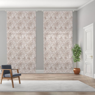 Mocha Mousse Tropical Birds and Palm Leaves Sheer Curtains