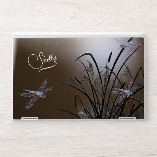 Mocha  Night Dragonfly HP Laptop Skin (Front)