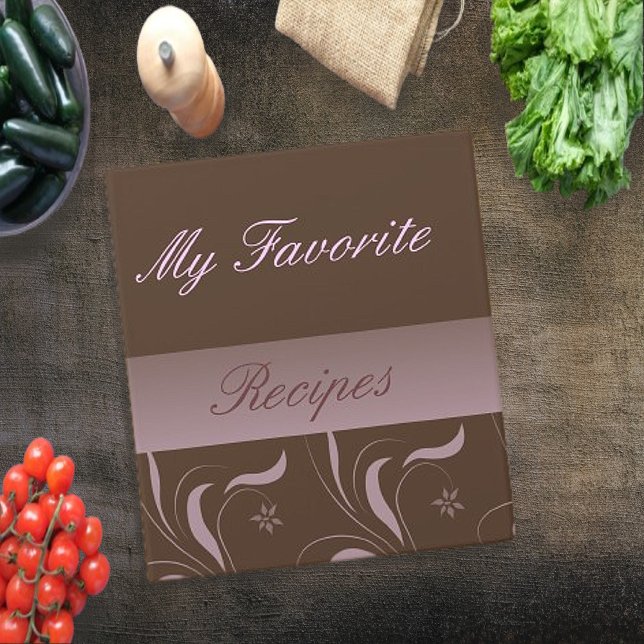Mocha Pink Recipe Book 3 Ring Binder (Mocha Pink Recipe Book Binder)