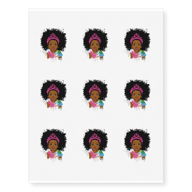 Mocha Princess Temporary Tattoos (Front)