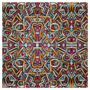 Mocha Red Gray Geometric-Abstract Pattern Fabric