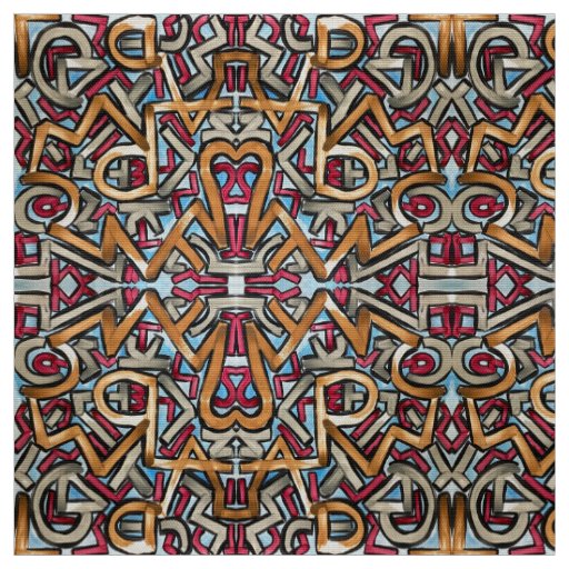 Mocha Red Gray Geometric-Abstract Pattern Fabric