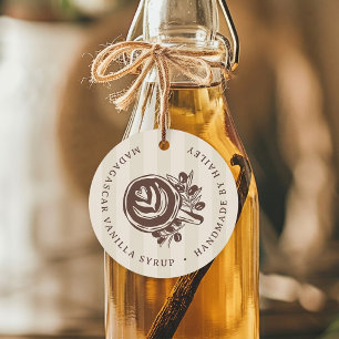 Mocha Stripe Coffee Bridal Shower Favor Tags