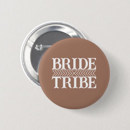 Mocha Stylized Bride Tribe Button