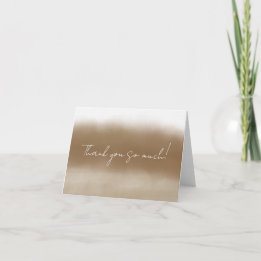 Mocha Watercolor Abstract Thank You Card