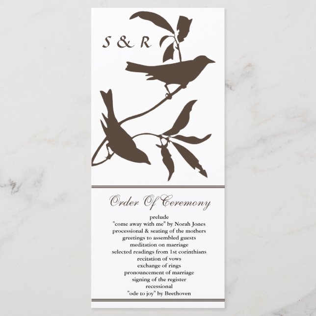 mocha Wedding program (Front)