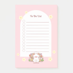 Mochi and Flowers Blooming Springy Pink Floral Post-it Notes
