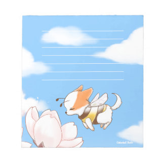 Mochi Bee Bumble Bee Doggy Puppy and Sakura Notepad