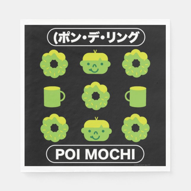 Mochi Donuts Poi Mochi And Coffee   Napkins (Front)