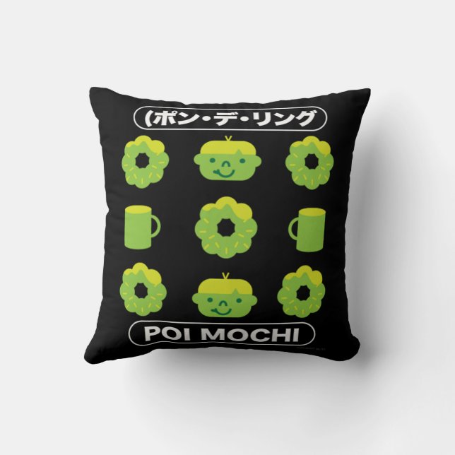 Mochi Donuts Poi Mochi And Coffee    Throw Pillow (Back)